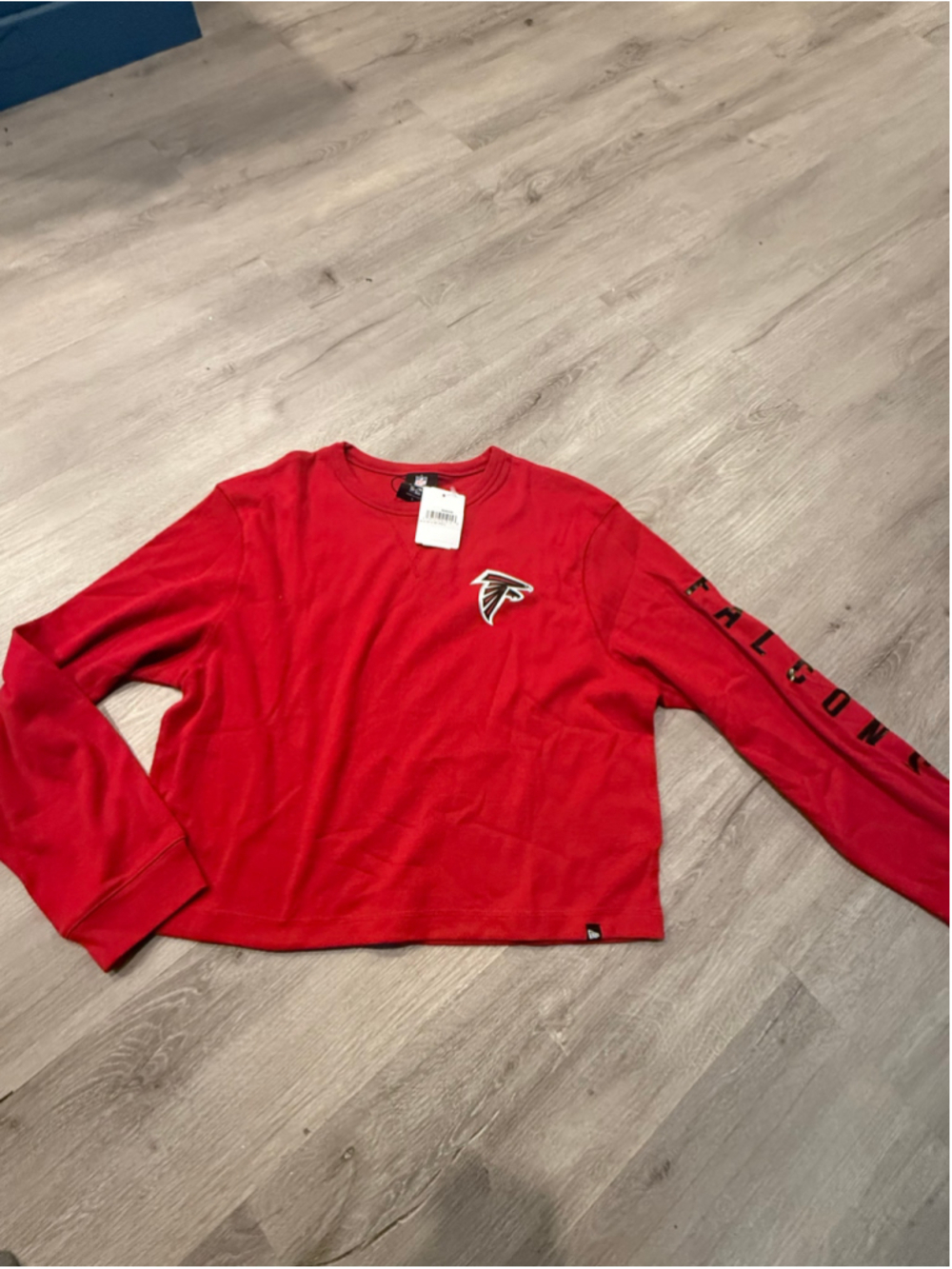 Women's New Era Atlanta Falcons Long Sleeve Tee Red Black Size L